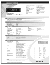 Sony CDX-M8800 Marketing Specifications & diagrams