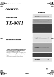 Onkyo TX-8011 Owner Manual