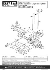 Sealey 2201HL Parts Diagram