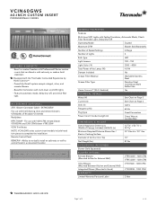 Thermador VCIN60GWS Product Spec Sheet