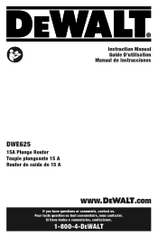 Dewalt DWE625 Instruction Manual