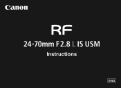 Canon RF 24-70mm F2.8 L IS USM RF24-70mm F2.8 L IS USM Instruction Manual