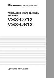 Pioneer VSX-D812K Owner's Manual