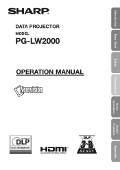 Sharp PG-LW2000 Operation Manual