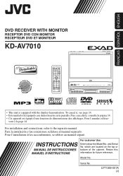 JVC KD-AV7010 Instructions