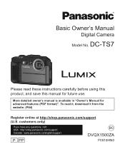 Panasonic LUMIX TS7 Basic Operating Manual