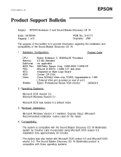Epson Endeavor 486C Product Support Bulletin(s)