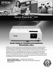 Epson PowerLite 83V Product Brochure