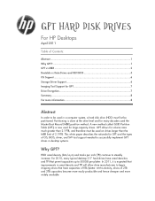 HP Pro All-in-One MS216br GPT Hard Disk Drives for HP Business Desktops