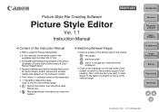 Canon EOS-1Ds Mark III PictureStyle Editor 1.1 Instruction Manual Windows