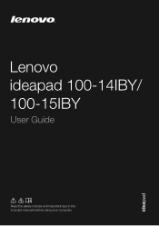 Lenovo 100-14IBY Laptop (English) User Guide - Ideapad 100-14IBY, 100-15IBY