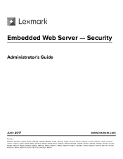 Lexmark MX718 Embedded Web Server--Security: Administrator s Guide