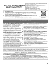 Maytag MRT118FZEM Warranty Information