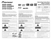 Pioneer BDR-206MBK Installation Manual