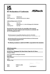 ASRock H310CM-HDV/M.2 SE UKCA Declaration of Conformity