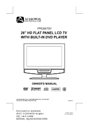 Audiovox FPE2607DV Owners Manual