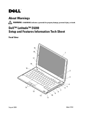 Dell Latitude E4200 Setup and Features Information Tech Sheet
