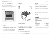Fisher and Paykel OR36SCG6X1 Quick Reference guide