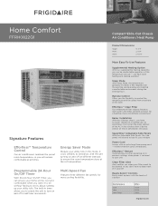 Frigidaire FFRH0822Q1 Product Specifications Sheet