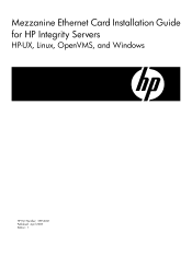 HP Integrity BL860c Ethernet Card (Mezzanine) Installation Guide for HP Integrity Servers