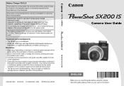 Canon SX200 PowerShot SX200 IS Camera User Guide