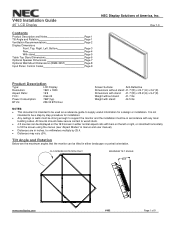 NEC V463-PC2 Installation Guide