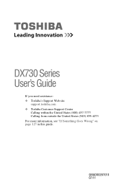 Toshiba DX730-ST6N02 User Guide