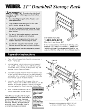 Weider 21 Dumbell Storage Rack English Manual