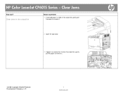 HP Color LaserJet CP6015 HP Color LaserJet CP6015 Series - Job Aid - Clear Jams