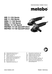 Metabo WEPBA 14-125 QuickProtect Operating Instructions 2