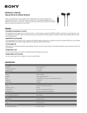 Sony MDR-EX110AP Marketing Specifications (Black)