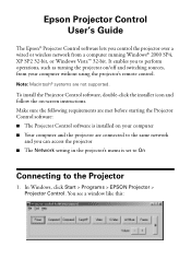Epson PowerLite 822p User Guide - Epson Projector Control