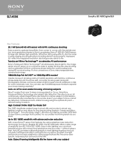 Sony SLT-A58 Marketing Specifications (SLT-A58K)