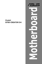 Asus ProArt B760-CREATOR D4 Users Manual English