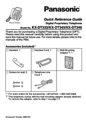 Panasonic KX-DT346-B - KX - Digital Phone Manual