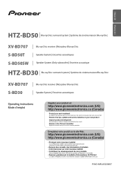 Pioneer HTZ-BD30 Owner's Manual
