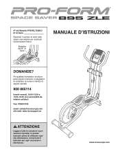 ProForm Spacesaver 895 Zle Elliptical Italian Manual