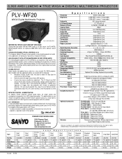 Sanyo PLV-WF20 Print Specs