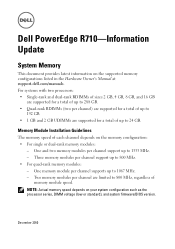 Dell R710 Information Update