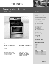 Frigidaire FFGF3047LS Product Specifications Sheet (English)