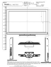 Sony KDL-46EX400 Dimensions Diagram