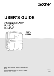 Brother International RJ4040-K RuggedJet w/WiFi  Battery User Guide
