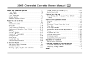 2005 Chevrolet Corvette Owner's Manual