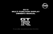 2015 Nissan GT-R Multi Function Display Owner's Manual