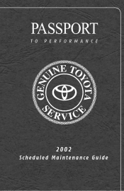 2002 Toyota Camry Warranty, Maitenance, Services Guide
