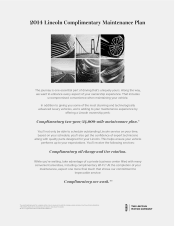 2014 Lincoln MKZ Lincoln Complimentary Maintenance Plan Printing 1