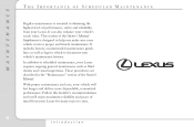 2001 Lexus RX 300 Maintenance Schedule