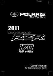 2011 Polaris RZR 170 Owners Manual