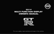 2014 Nissan GT-R Multi Function Display Owner's Manual