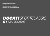 2009 Ducati SportClassic GT 1000 Touring Owners Manual
